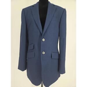 Charles Tyrwhitt Men’s Micro Dot Slim Fit Suit Jacket Blue Sz: 38R 100% Wool